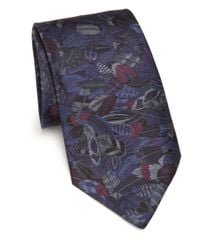 Ferragamo | Gray Plume Silk Tie for Men | Lyst