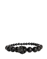 Alexander McQueen | Skull & Beads Bracelet With Black Finish for Men | Lyst