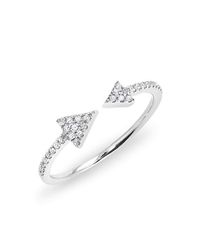 Anne Sisteron - Metallic 14kt White Gold Diamond Open Double Triangle Ring - Lyst