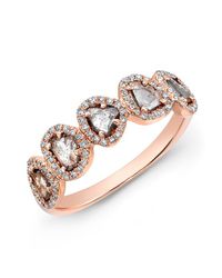 Anne Sisteron | Pink 14kt Rose Gold Diamond Slice Princess Ring | Lyst