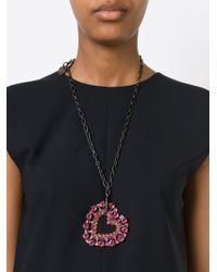 Lanvin | Metallic Heart Pendant Necklace | Lyst