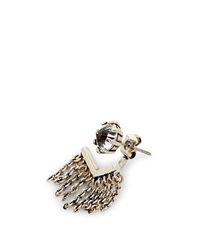 Rebecca Minkoff | Gray Boho Fringe Front Back Earring | Lyst