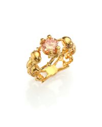 Alexander McQueen | Metallic Two Skeletons Crystal Cocktail Ring | Lyst
