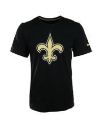 Nike Mens New Orleans Saints Logo Tshirt in Black for Men - Lyst