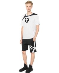 Y-3 | Black Logo Detail Cotton Jersey T-shirt for Men | Lyst