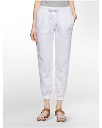 calvin klein linen joggers