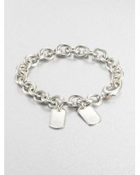 Gucci | Metallic Double Tag Sterling Silver Bracelet | Lyst