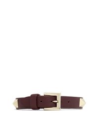 Valentino | Red Rockstud Leather Skinny Bracelet | Lyst