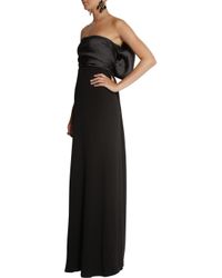Lanvin Satin-Twill And Crepe Gown in Black - Lyst