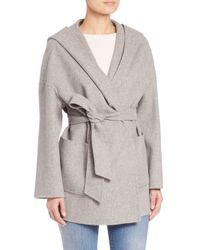 light grey wrap coat