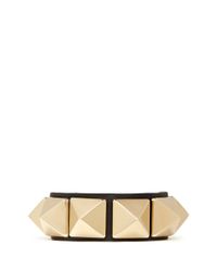 Valentino | Black 'rockstud' Macro Leather Bracelet | Lyst