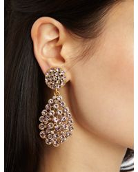 Oscar de la Renta | Pink Pave Teardrop Earring | Lyst