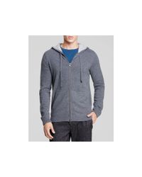 VINCE | Gray Cashmere Zip Hoodie | Lyst