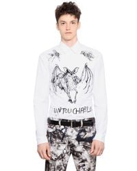 McQ | White Bat Printed Cotton Poplin Shirt for Men | Lyst