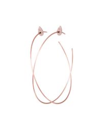 Diane Kordas | Pink Teardrop Hoop Earrings in 18k Rose Gold and Diamond | Lyst