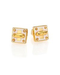 Marc By Marc Jacobs | Metallic Enamel Tiny Turnlock Stud Earrings | Lyst
