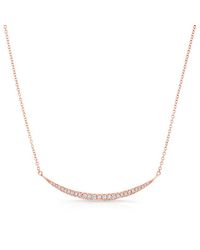 Anne Sisteron - Pink 14Kt Rose Gold Diamond Lunette Necklace - Lyst