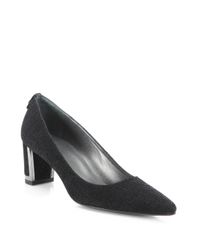 Stuart Weitzman | Black Logofirstclass Embossed Leather Pumps | Lyst