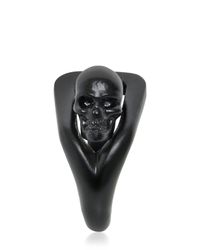 Alexander McQueen | Black Skull Enameled Metal Ring for Men | Lyst