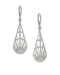 Adriana Orsini | Metallic Radiance Pavé Crystal Angular Teardrop Earrings | Lyst