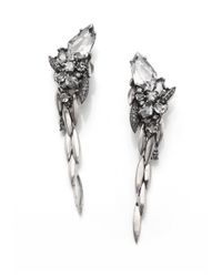 Alexis Bittar Fine | Metallic Grey Diamond, White Sapphire, Quartz & Sterling Silver Cluster Column Earrings | Lyst