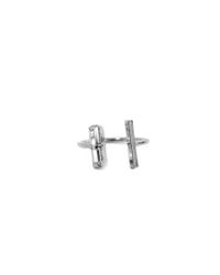 Kris Nations - Metallic Silver Double Dash Ring - Lyst