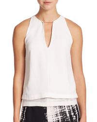 A.L.C. | White Keaton Layered Keyhole Top | Lyst