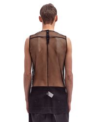 Rick Owens Synthetic Mens Sleeveless Mesh Tabard Top in Black for Men ...