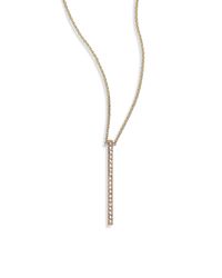 Zoe Chicco | Metallic Pave Diamond & 14k Yellow Gold Vertical Bar Necklace | Lyst