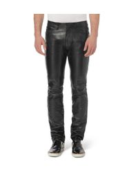acne depp fly leather studios skinnyfit trousers