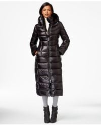 calvin klein long puffer coat