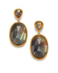 Mija | Metallic Labradorite Oval Drop Earrings | Lyst