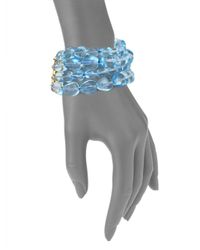 Kenneth Jay Lane | Blue Beaded Multi-strand Bracelet | Lyst