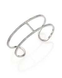 Michael Kors | Metallic Heritage Maritime Pavé Open Cuff Bracelet/Silvertone | Lyst