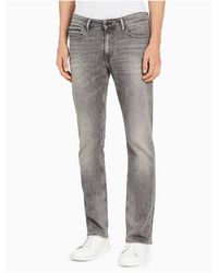 Calvin Klein Denim Slim Straight Faded Grey Jeans in Grey Brick (Gray) for  Men - Lyst