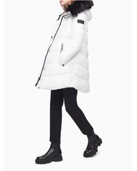 calvin klein white women's coat