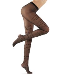 Collant con Scritte Floccate di Calzedonia in Nero | Lyst