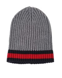 gucci web trim beanie hat