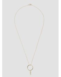 Alice Eden - Metallic Feather Ring Necklace Silver - Lyst