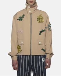 Xander Zhou Natural Beige Jacket With Embroidered Patches