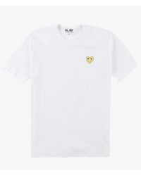 Play Comme des Garçons | White Play T-shirt Gold Emblem | Lyst