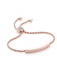 Monica Vinader | Pink Linear Diamond Toggle Chain Bracelet | Lyst