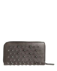 Jimmy Choo | Gray Stars Studded Leather Zip Around Wallet | Lyst