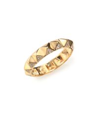 Sydney Evan | Metallic Diamond & 14k Yellow Gold Pyramid Band Ring | Lyst