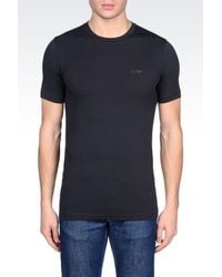 Armani Jeans | Blue T-shirt In Stretch Cotton for Men | Lyst