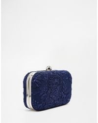 navy blue box clutch bag