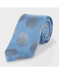 Paul Smith | Sky Blue And Grey Polka Dot Classic Silk Tie for Men | Lyst