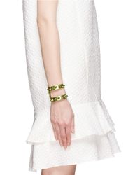 Valentino | Green Rockstud Cutout Leather Bracelet | Lyst