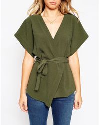 asos obi band wrap blouse