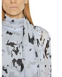 Proenza Schouler Purple Feather Print Blouse